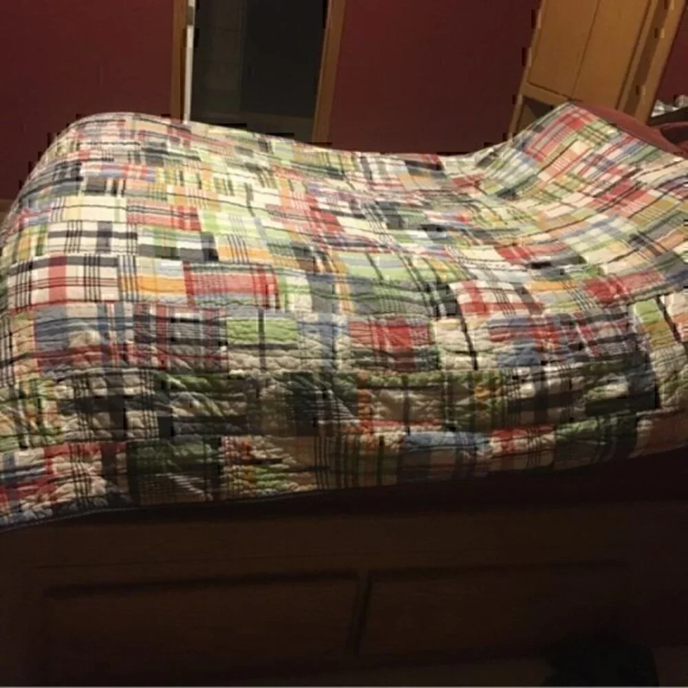 Pottery Barn Kids Full size plaid Madras reversible comforter